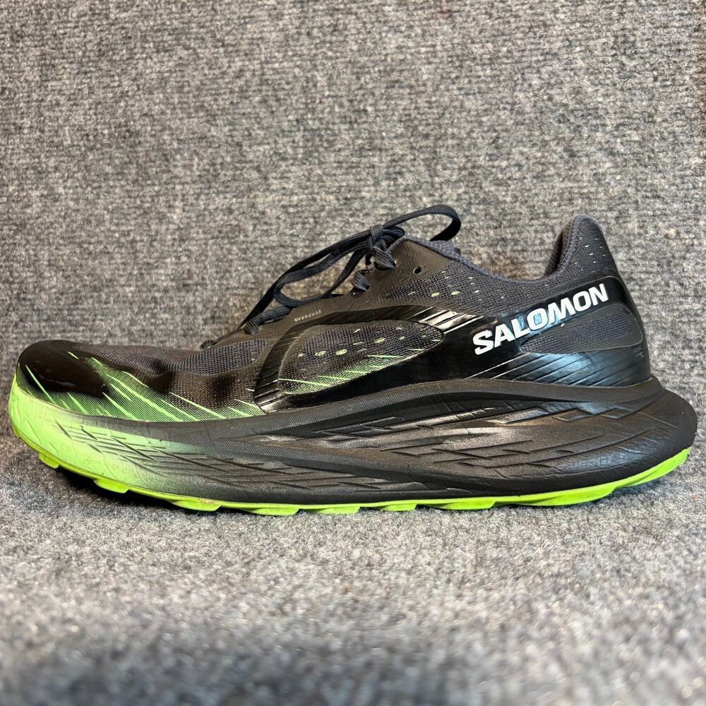 Salomon Mens 12 Glide Max TR Trail Running Shoes Black Green Hiking Sneakers